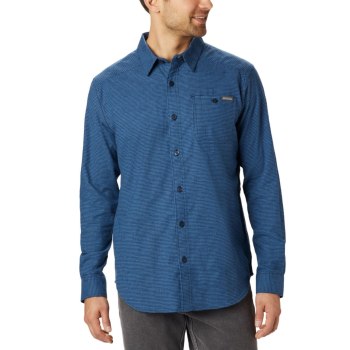 Columbia Cornell Woods Flannel Long Sleeve, Camisa Azules Para Hombre | 085973-FLG